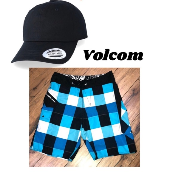 Volcom Board Shorts & Yupoog Classic hat 28 - Picture 1 of 11